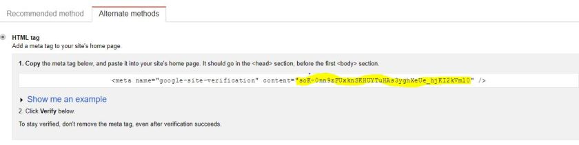 Alternate Method for Google Verification Process